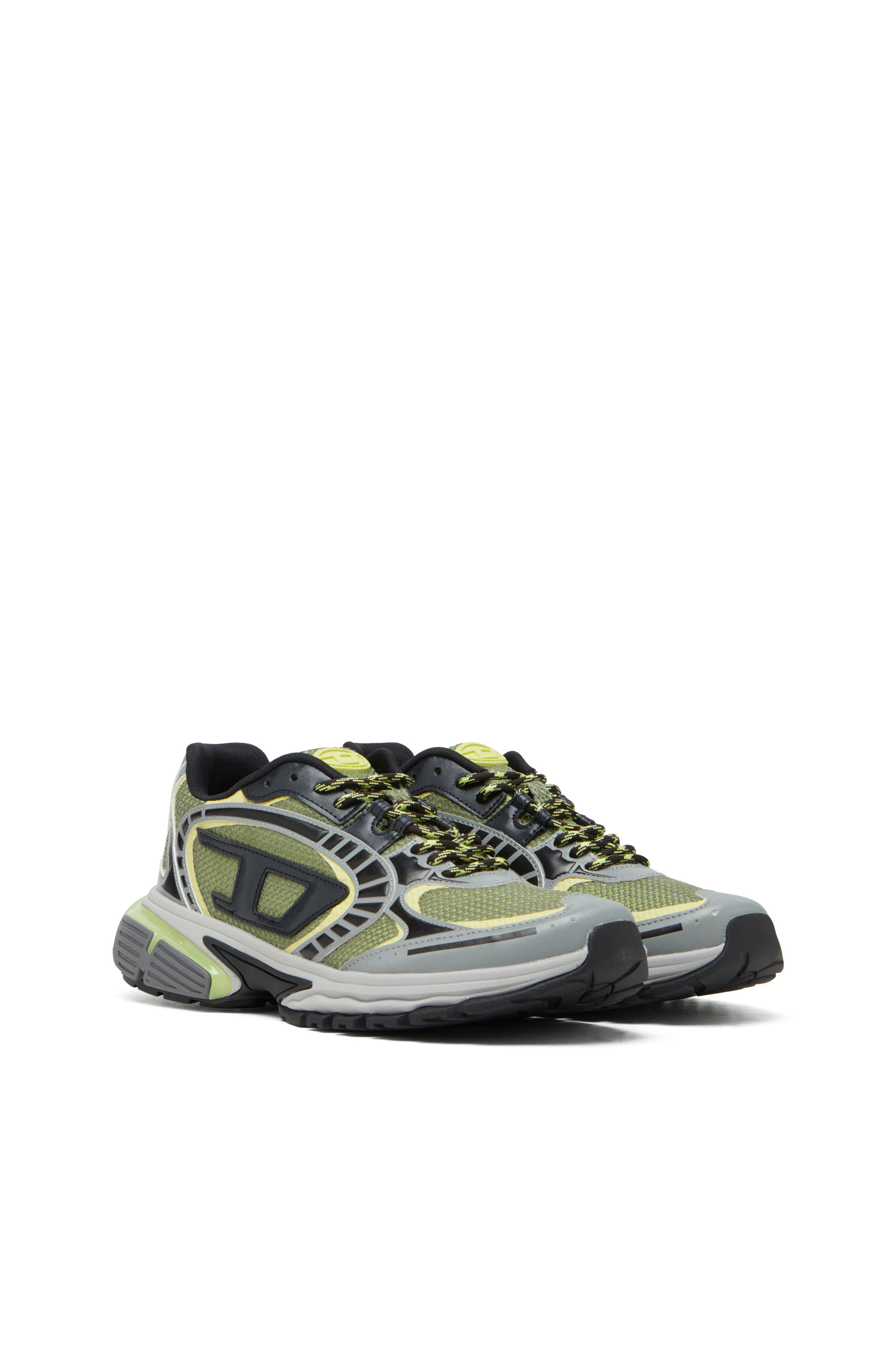 Diesel - S-PRO-V-DENSE LOW, Man's S-Pro-V-Dense-Mesh sneakers with Oval D logo in Grey/Green - 4