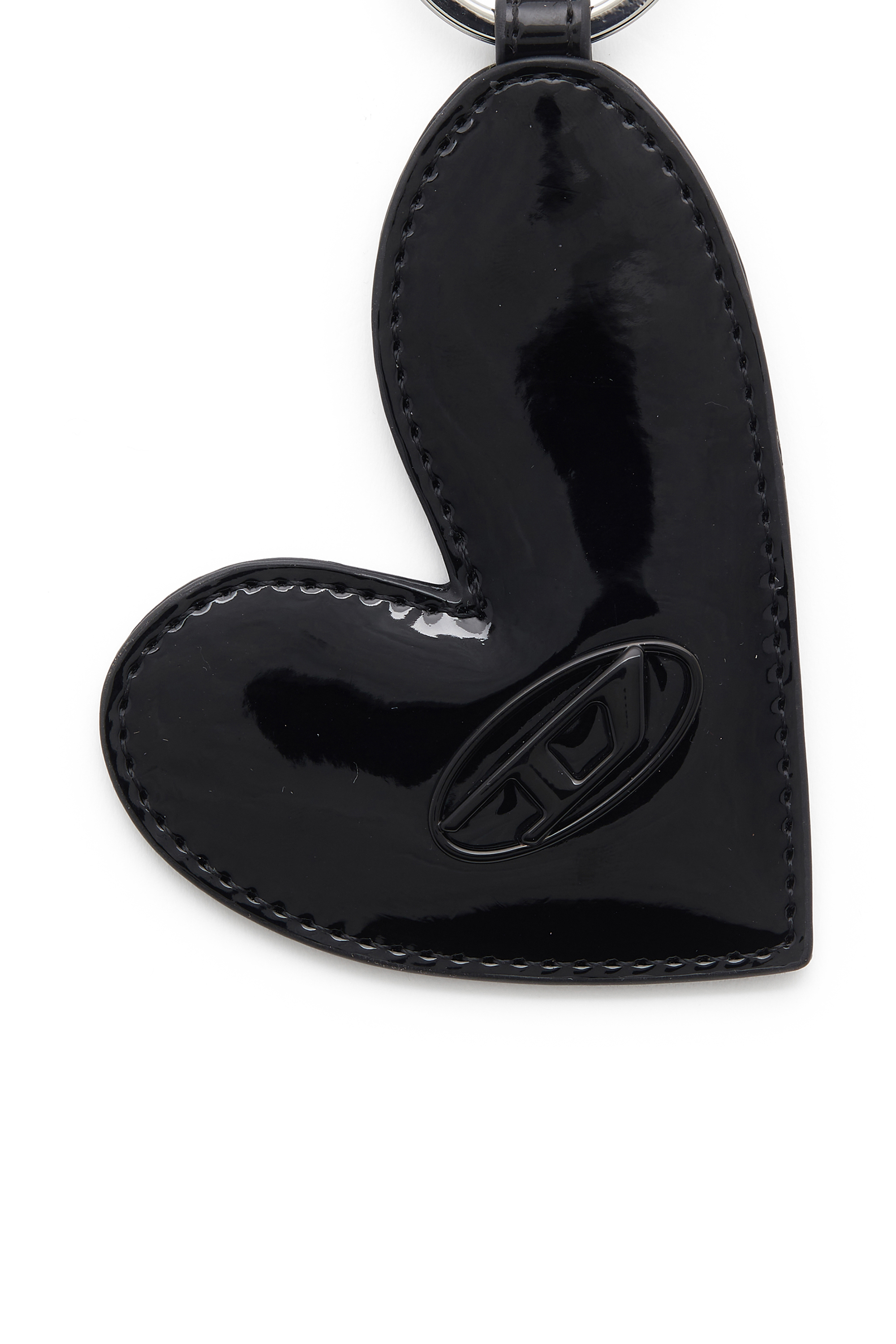 Diesel - PLAY HEART MIRROR, Woman's Hear-shape charm with glossy finish in Black - 3