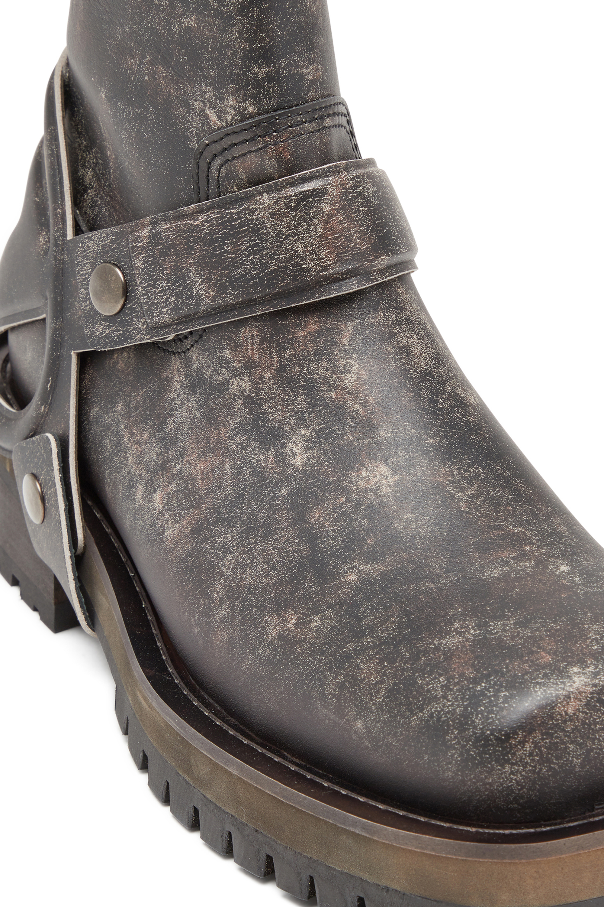 Diesel - D-TEXAN CH, Man's D-Texan-Harness boots in distressed leather in Dark Brown - 6