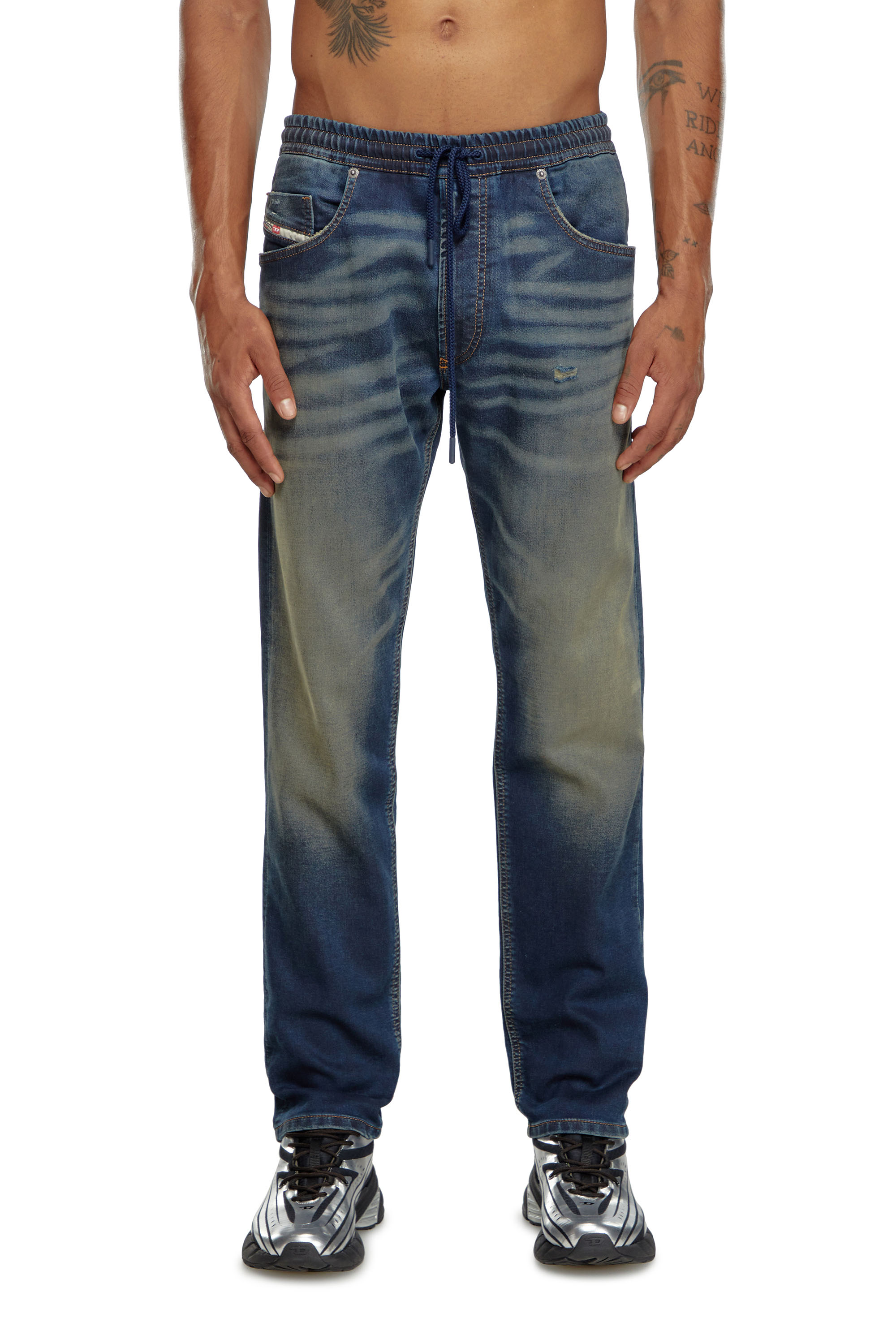 Diesel - Man's Tapered 2030 D-Krooley Joggjeans® 09J34, Dark Blue - 2