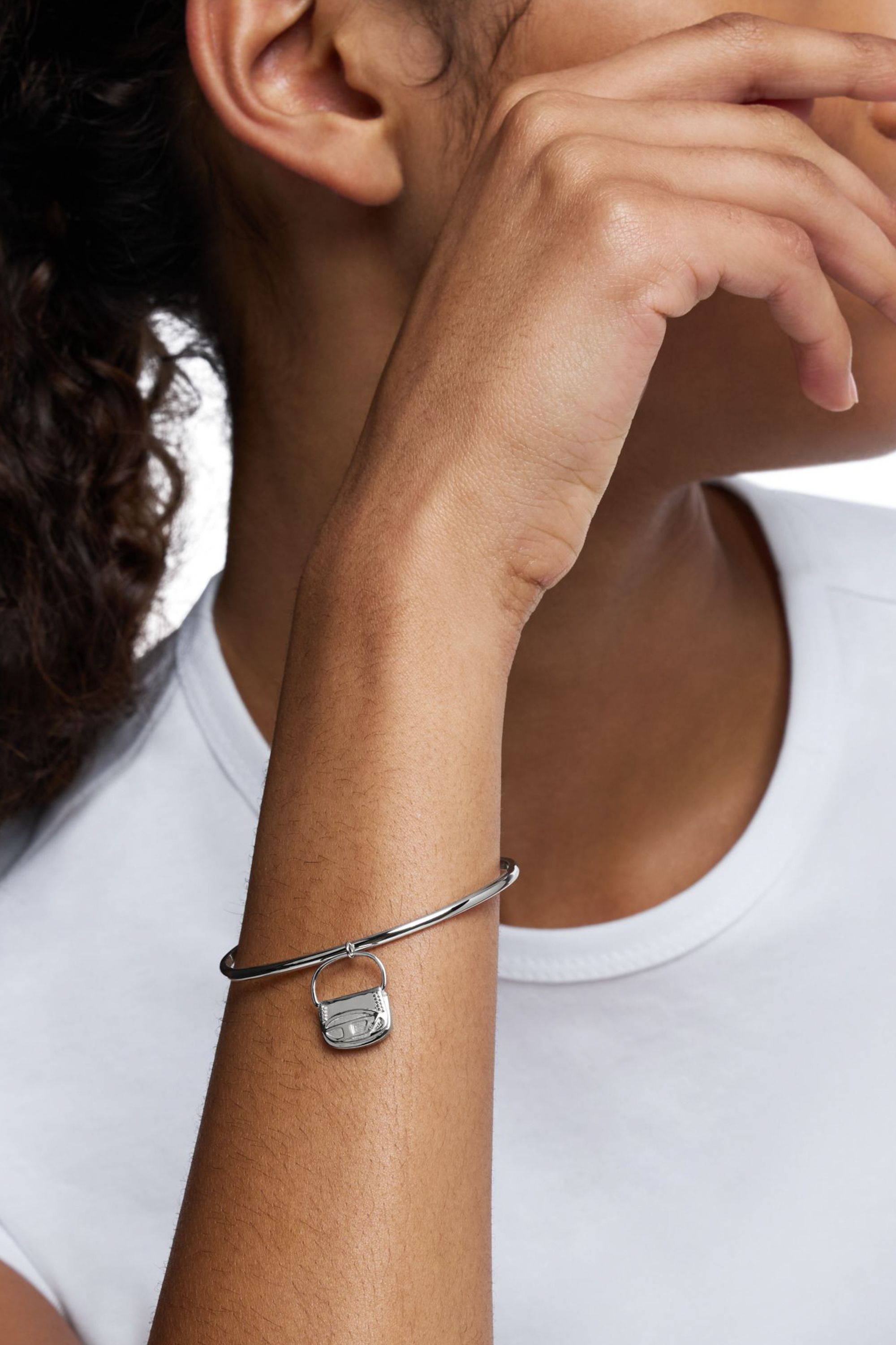 Diesel - DX1621040 JEWELLERY, Unisex's Stainless steel cuff bracelet in Silver - 3