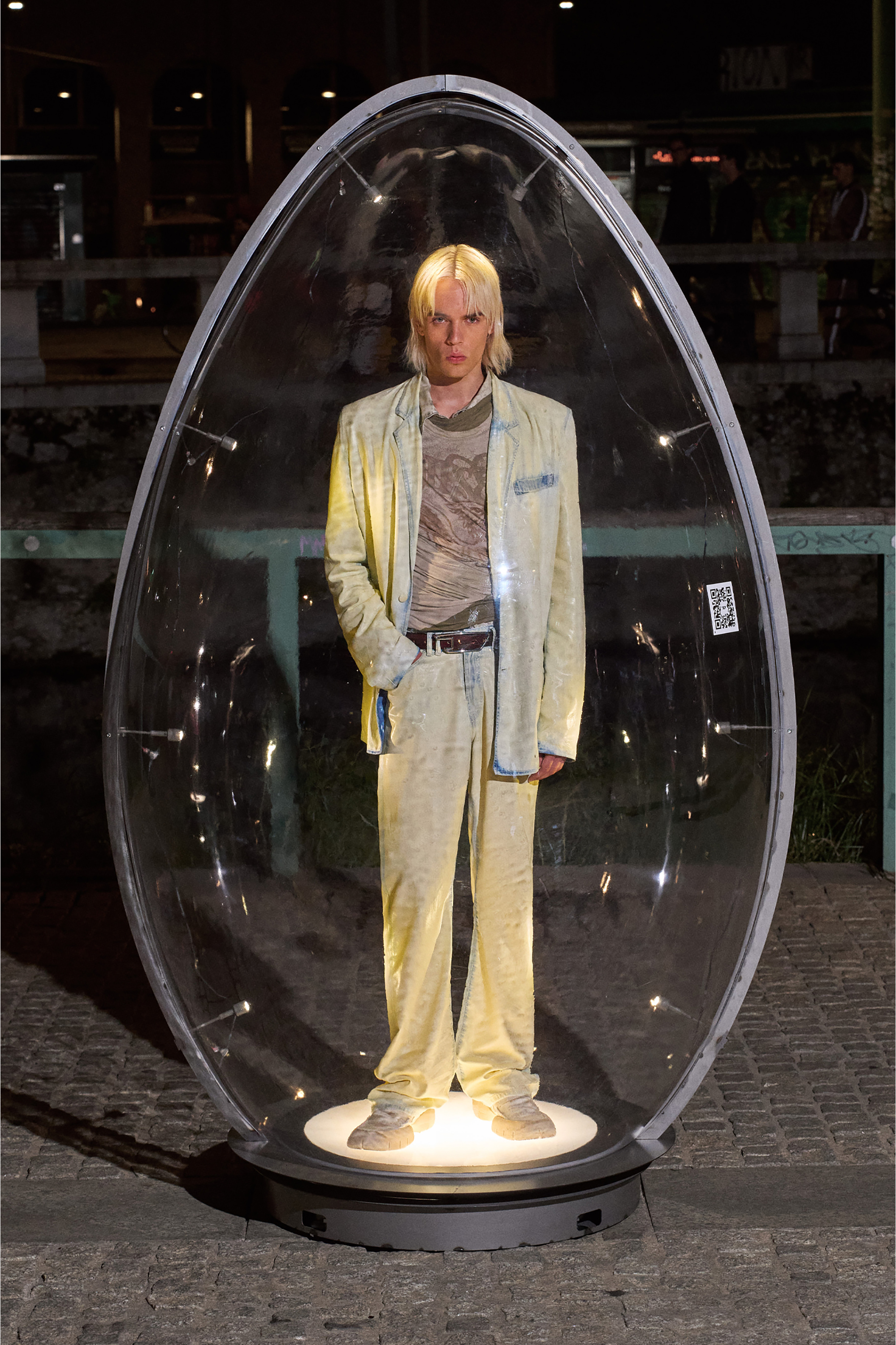 Diesel - D-NIVALE-FSI, Man's Blazer in fluid X-Ray bleach denim in null - 5