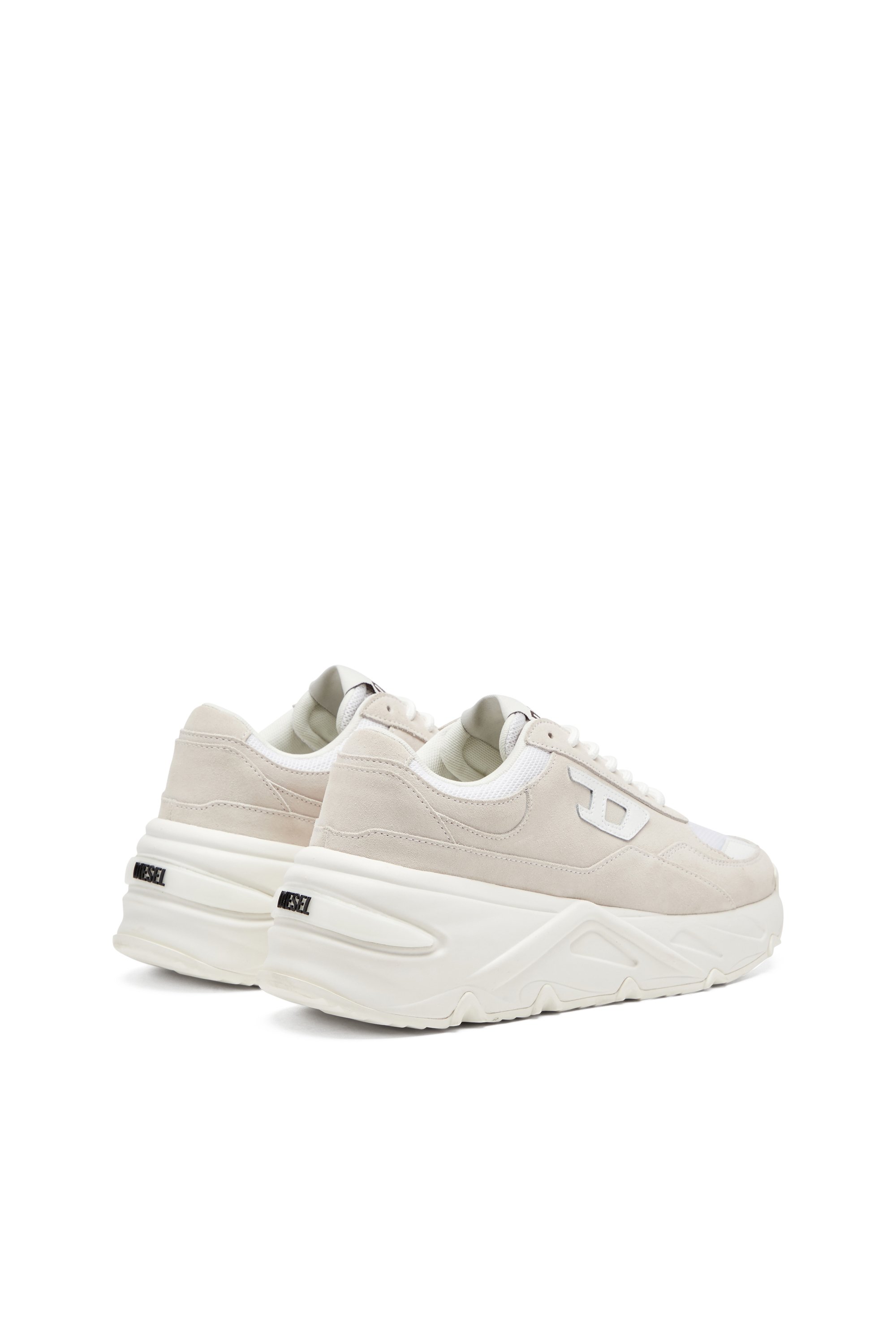 Diesel - S-SAVANNAH W, Woman's Platform sneakers in suede and mesh in White - 3