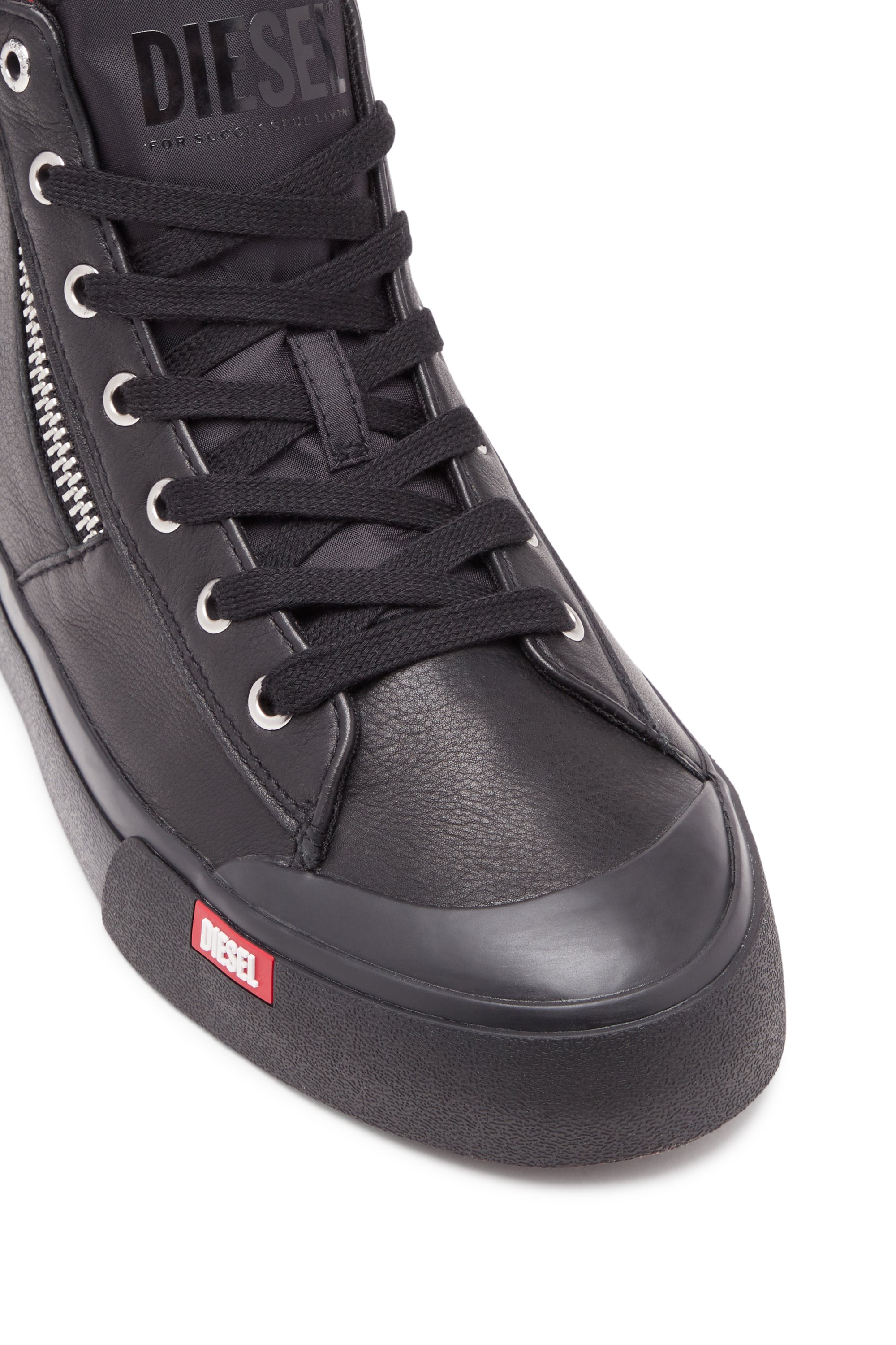 Diesel - S-ATHOS ZIP, Man's S-Athos Zip-High-top sneakers in premium leather in Black - 6