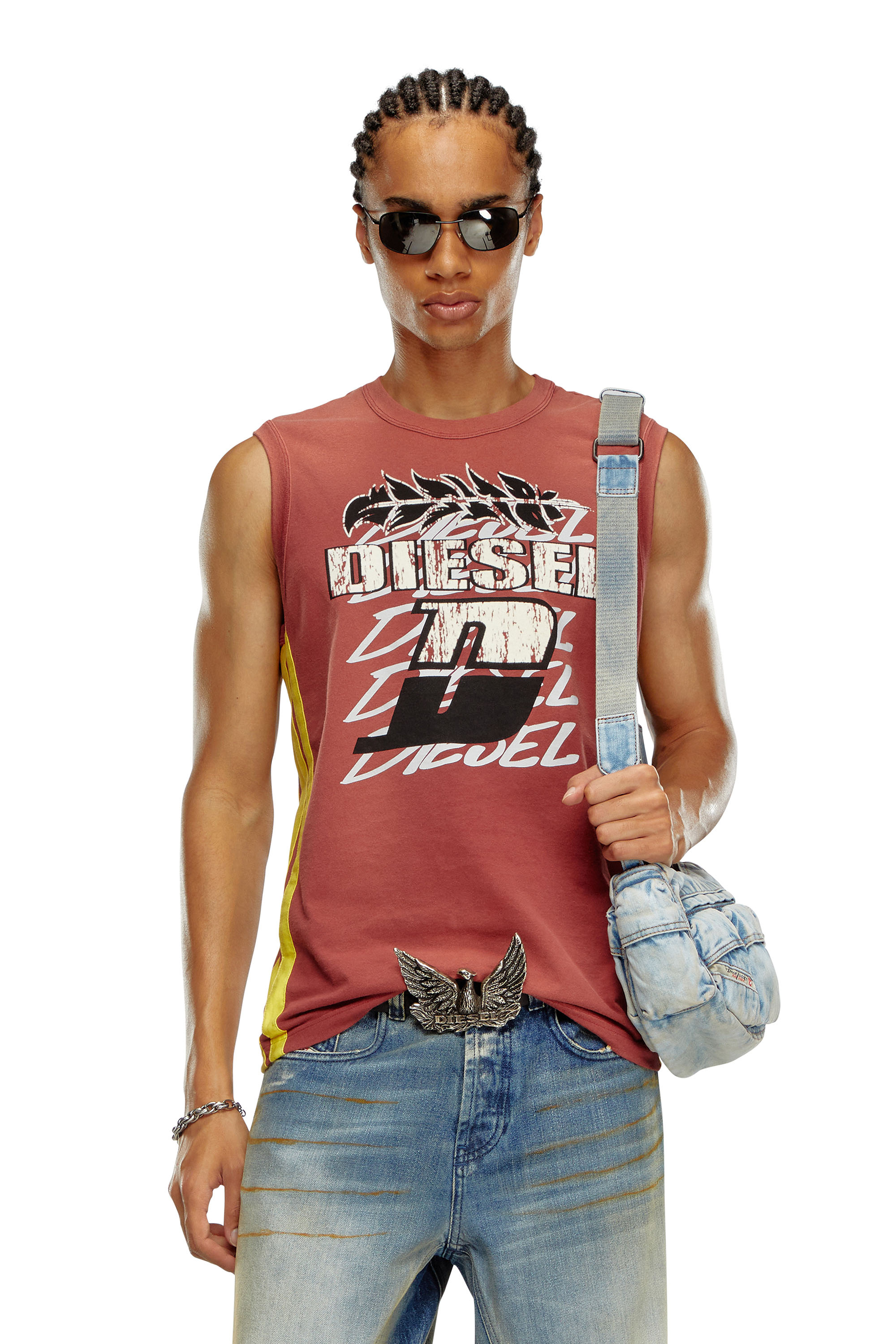 Diesel - T-BISCO-STRIPE, Red - Image 1