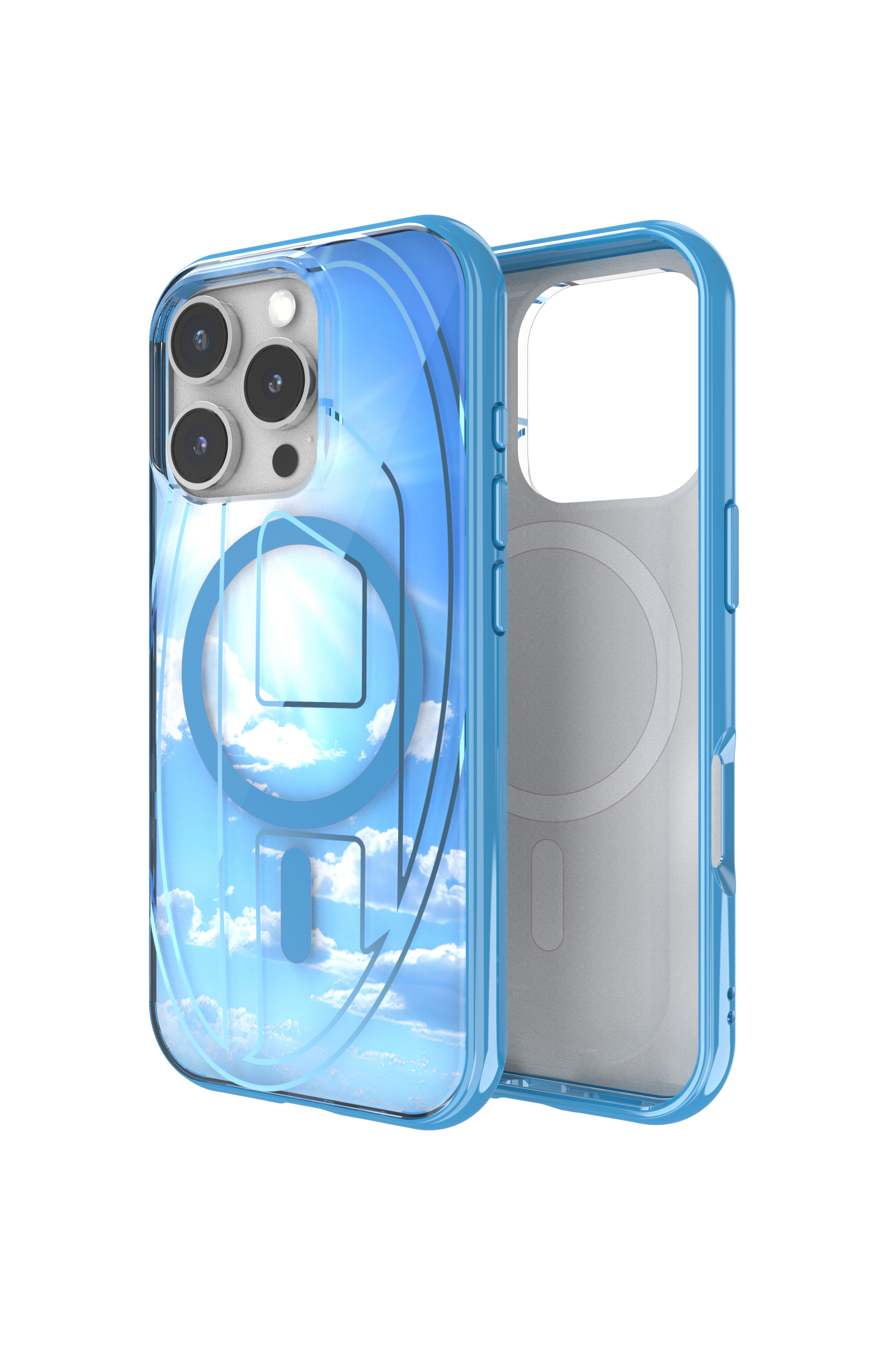 Diesel - 60253 AOP CASE, Unisex's Oval D Case with Magsafe iPhone 16 Pro in Azure - 1