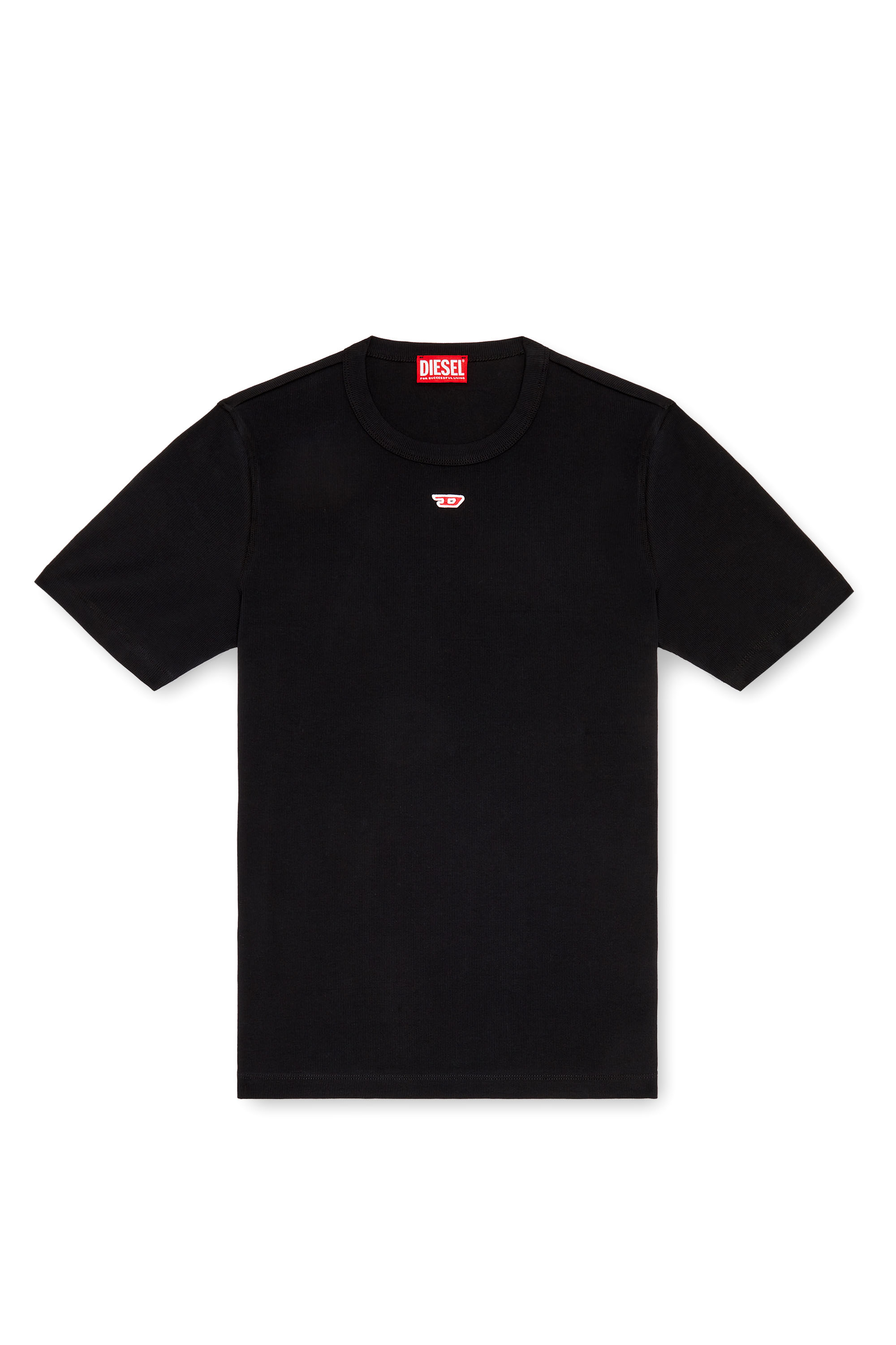Diesel - D-RIBBER-N, Man's T-shirt with D patch in Black - 3