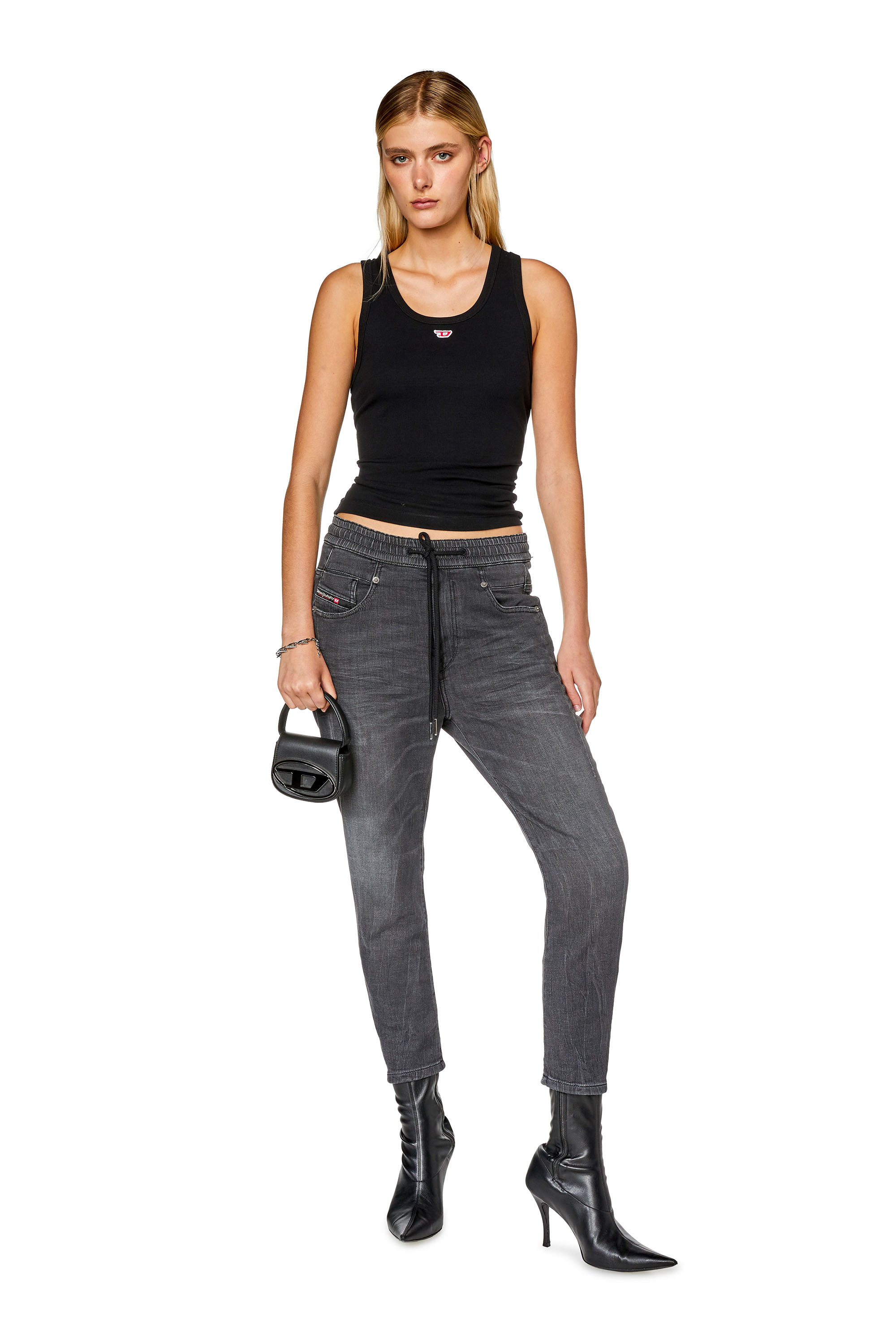 Diesel - Boyfriend Fayza JoggJeans® 068FS, Black/Dark grey - Image 4